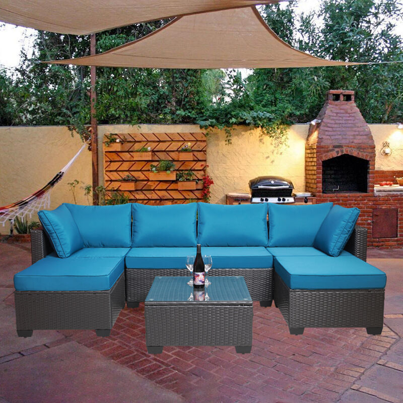 Merax Outdoor Garden Patio Furniture 7-Piece Sofa Sets