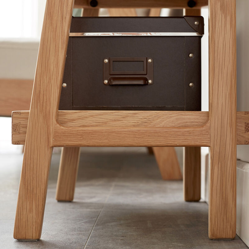 Storage Bench, 3-Tier Beech Wood Shoe Rack for Entryway