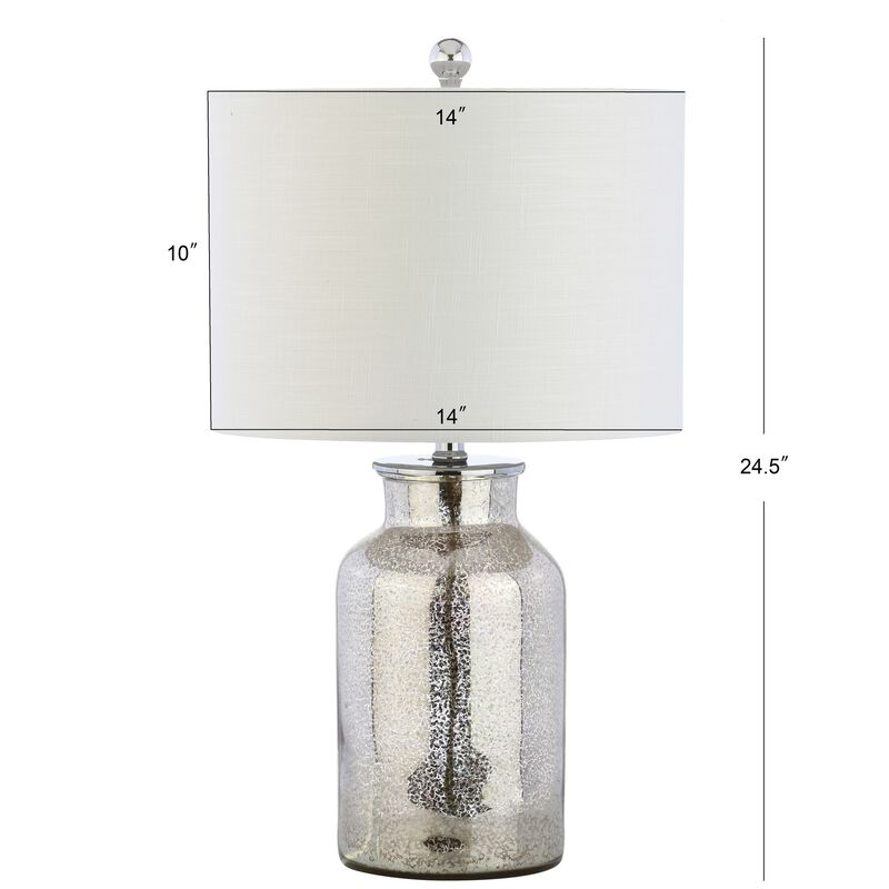 Esmee 24.5" Mercury Glass LED Table Lamp, Mercury Silver