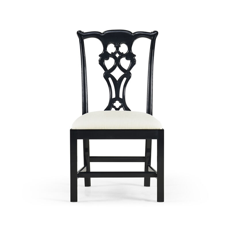 Chippendale Black Side Chair