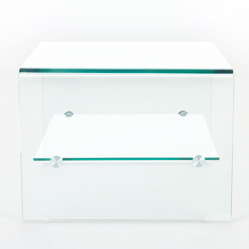 Ultra-Chic Glass End Table with Shelf Style Meets Functionality