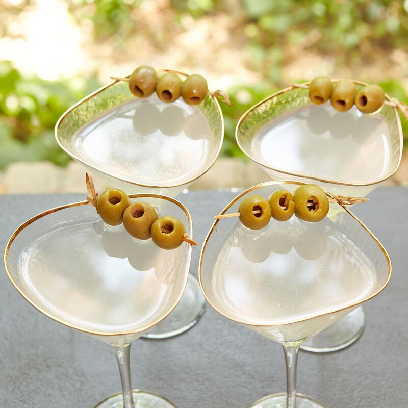 Set of 4 Hammered Martini Glasses