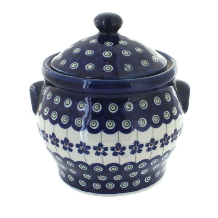 Blue Rose Polish Pottery Fantasy Medium Canister