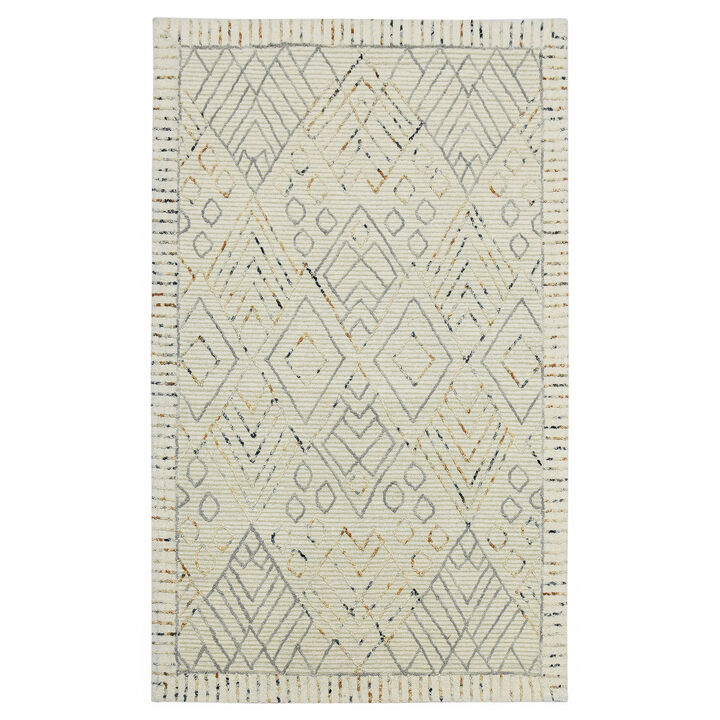 Berlin Drayton Ivory Hand-Hooked Wool Area Rug