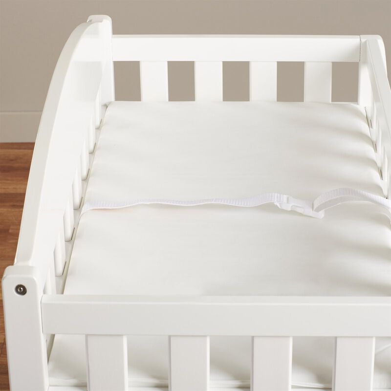 Hivvago Modern White Wooden Baby Changing Table with Safety Rail Pad and Strap