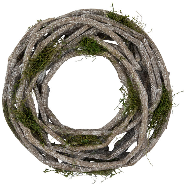 Twig and Moss Artificial Spring Wreath - 8"