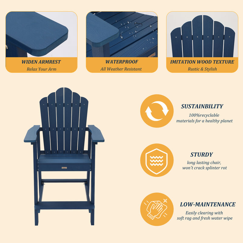 MONDAWE  2 Piece Outdoor Porch Chairs with 2 in. Hole Connecting Tray