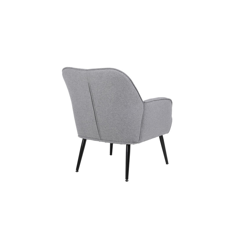 Modern Mid Century Chair velvet Sherpa Armchair for Living Room Bedroom Office Easy Assemble(Light Grey)