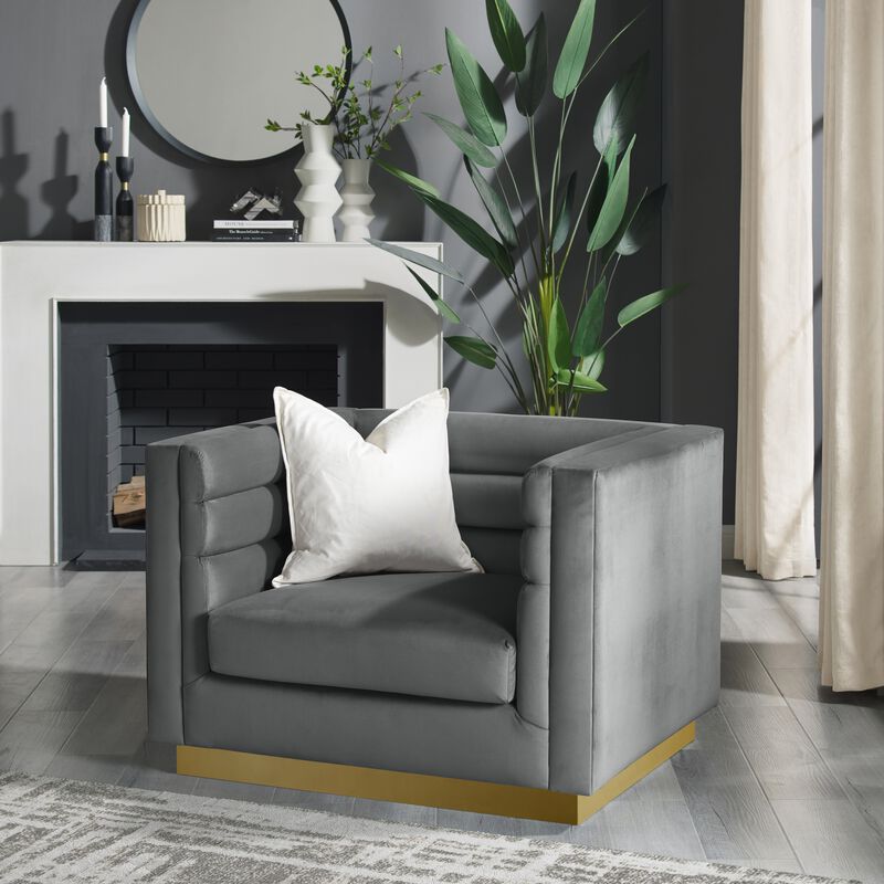 Inspired Home Eila Velvet Club Chair