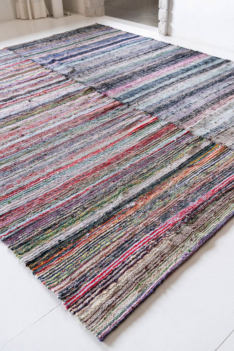 District Loom Vintage Turkish rag area rug