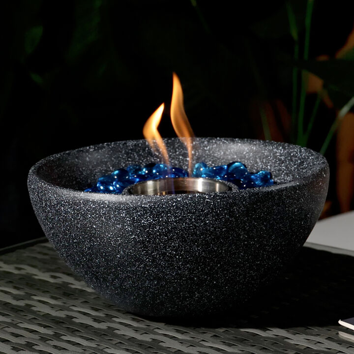 Tabletop Fire Pit Black, Tabletop Fire Bowl Outdoor & Indoor Portable Ethanol Fireplace Alcohol Fire Pot