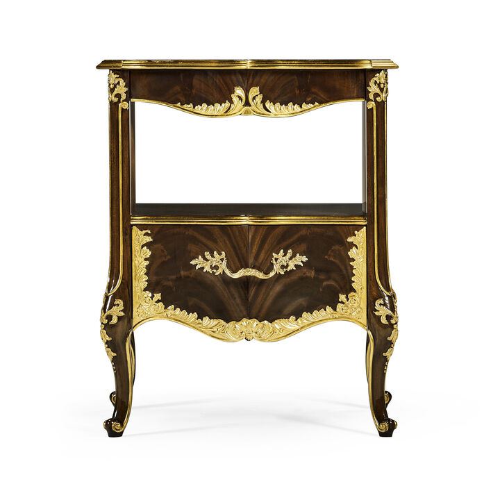 Mahogany & Gilded Nightstand