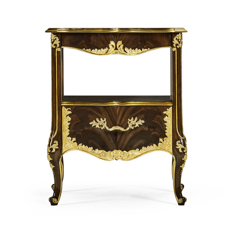 Mahogany & Gilded Nightstand