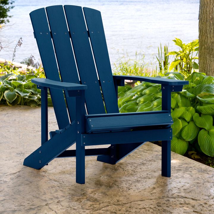 MONDAWE Outdoor Patio Slat Polyethylene HIPS Adirondack Chair for Patio Balcony