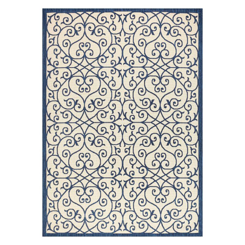 Madrid Vintage Filigree Textured Weave Indoor/Outdoor Area Rug