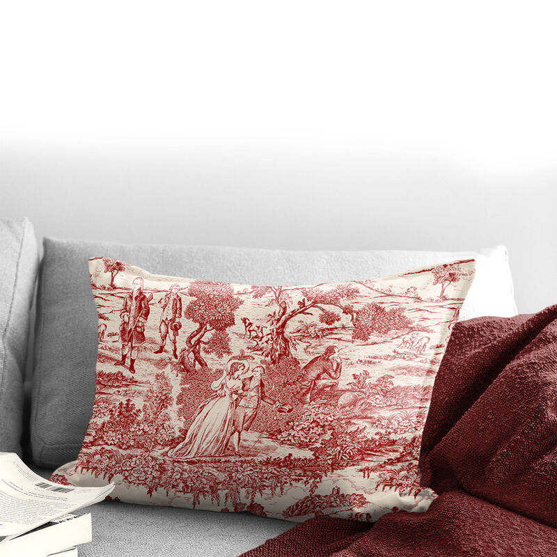 6ix Tailors Fine Linens Beau Toile Red Decorative Throw Pillows