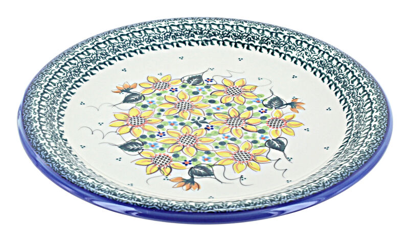 Blue Rose Polish Pottery Tahiti Dinner Plate