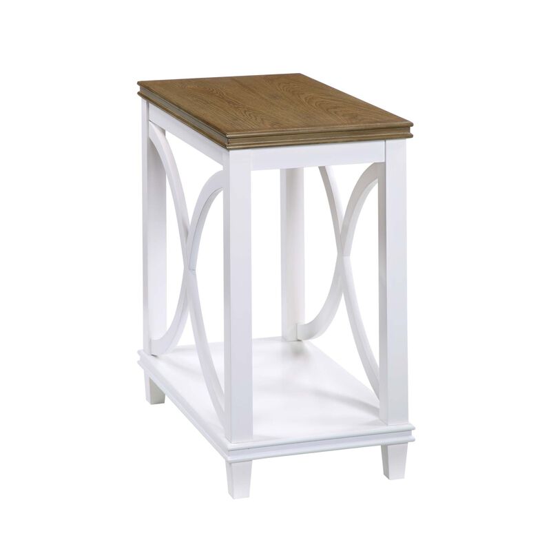 Convenience Concepts Florence Chairside Table, Driftwood/White