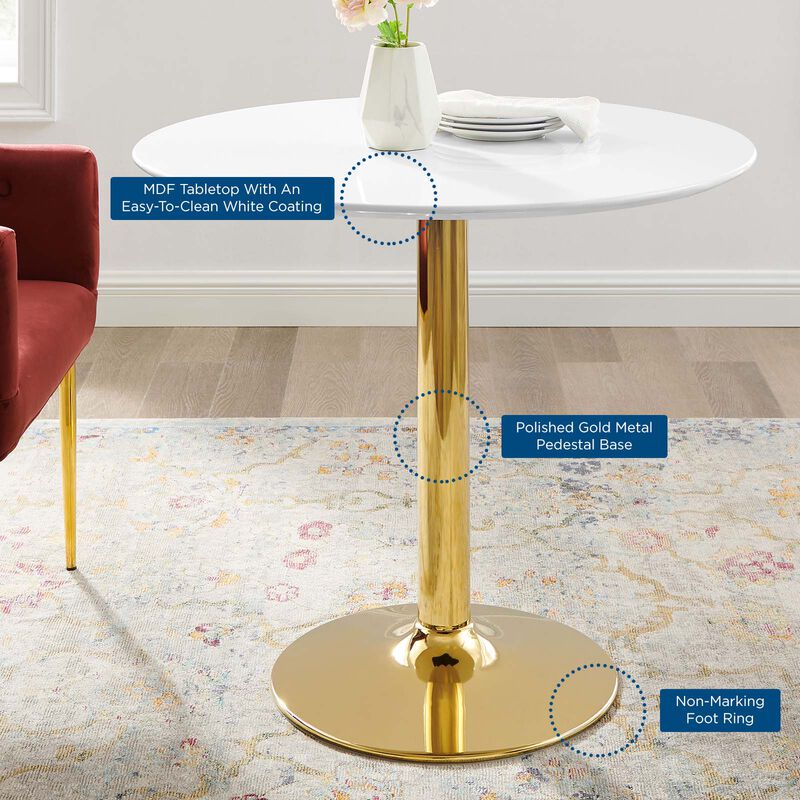 Modway - Verne 35" Dining Table Gold White