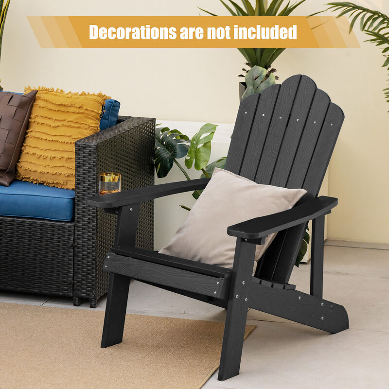 Weather Resistant HIPS Outdoor Adirondack Chair with Cup Holder