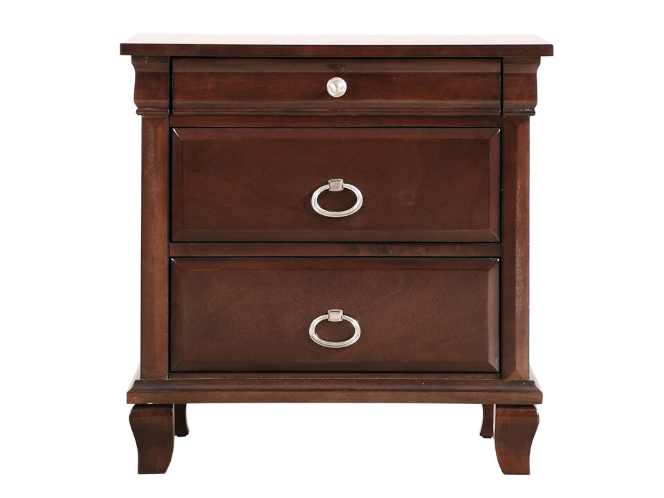 Triton 3-Drawer Cappuccino Nightstand (27 in. H x 17 in. W x 26 in. D)