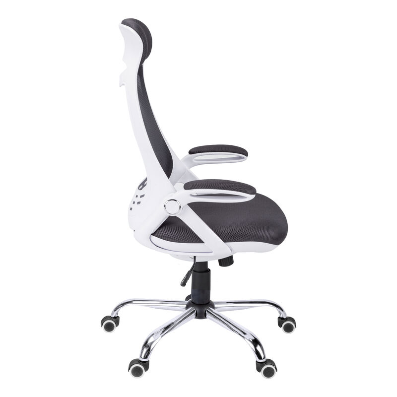 Monarch Specialties I 7269 Office Chair, Adjustable Height, Swivel, Ergonomic, Armrests, Computer Desk, Work, Metal, Mesh, White, Grey, Contemporary, Modern