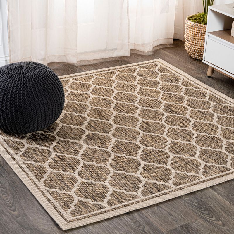 Trebol Moroccan Trellis Textured Weave Indoor/Outdoor Area Rug