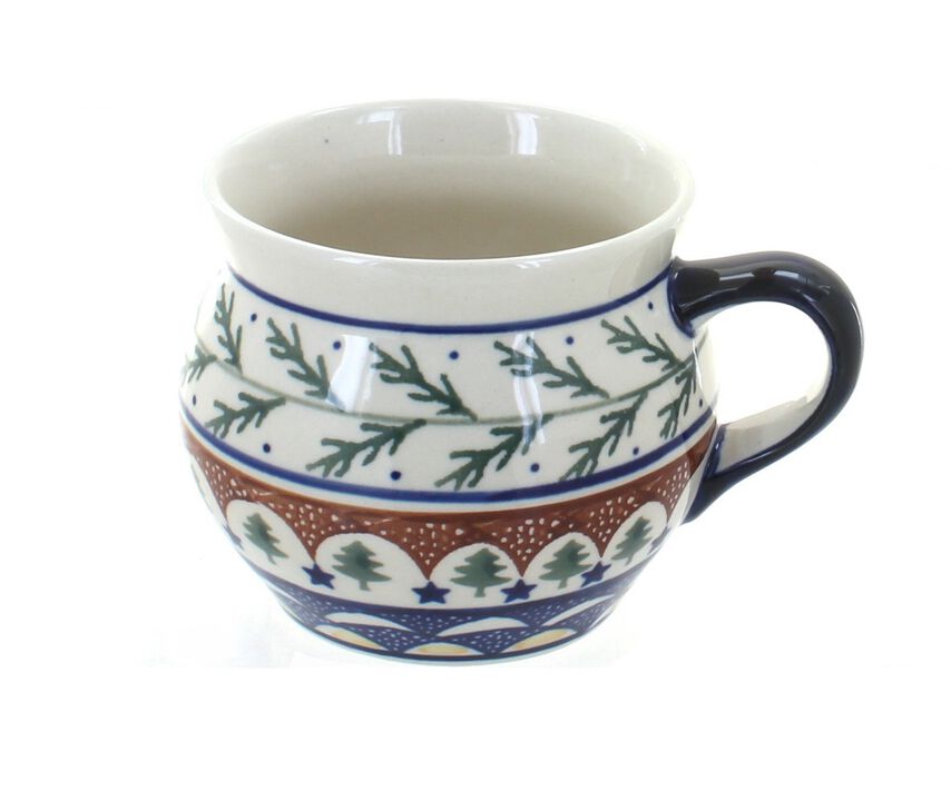 Blue Rose Polish Pottery Nature Bell Shaped Mug