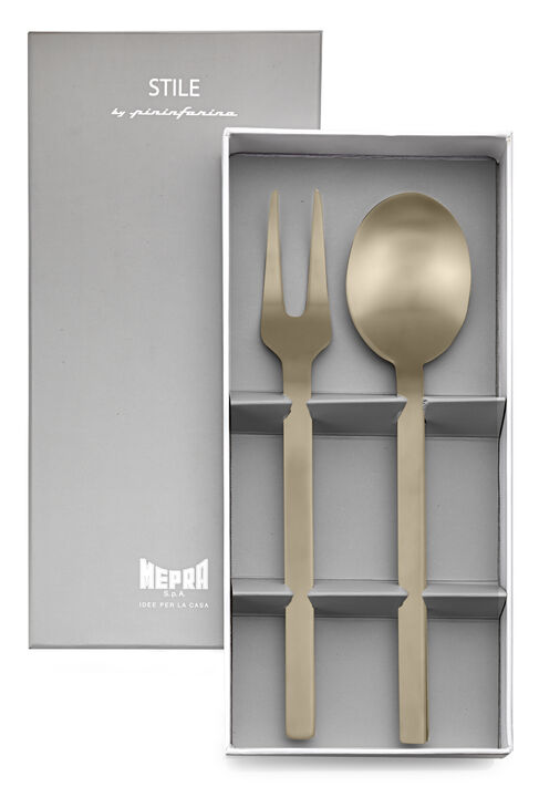 Stile By Pininarina 2-Piece Serving Set in Gold with Gift Box