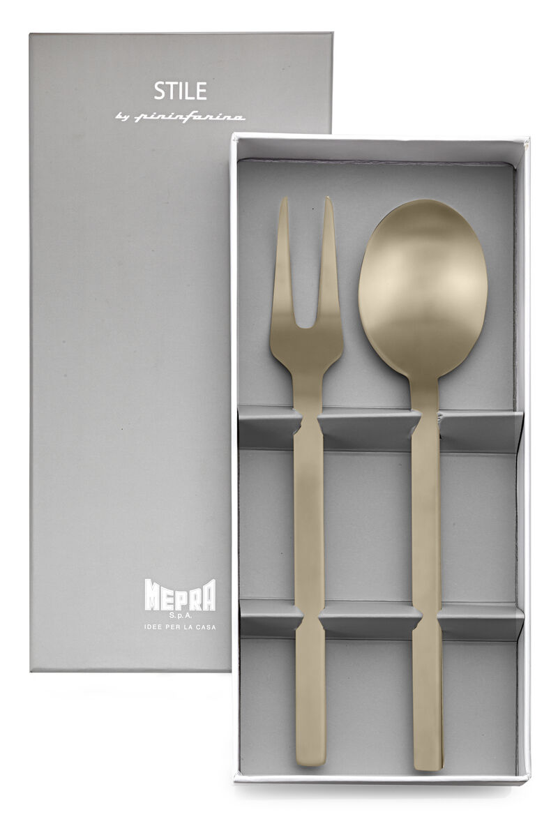 Stile By Pininarina 2-Piece Serving Set in Ice Gold with Gift Box