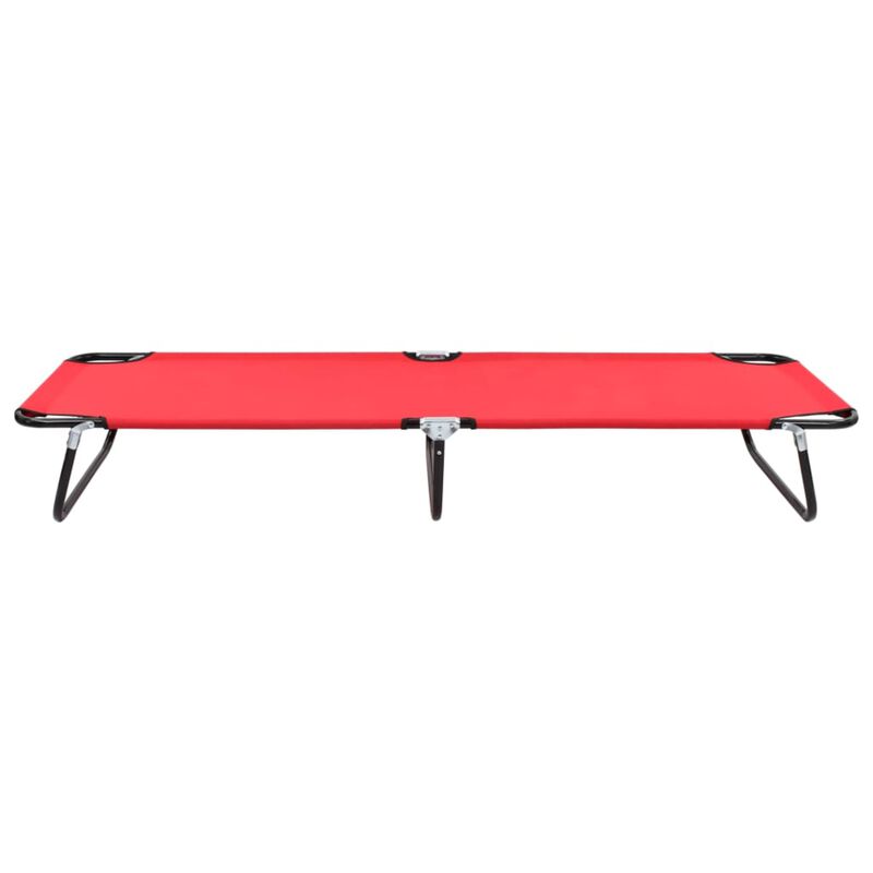 vidaXL Folding Sun Lounger Red Steel