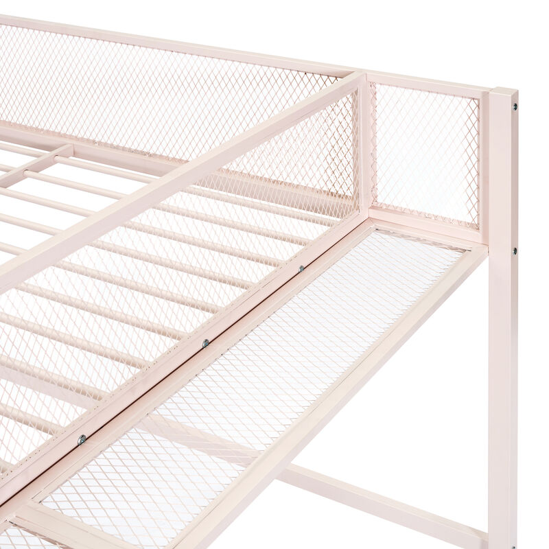 Merax Metal Loft Bed with Storage Shelves