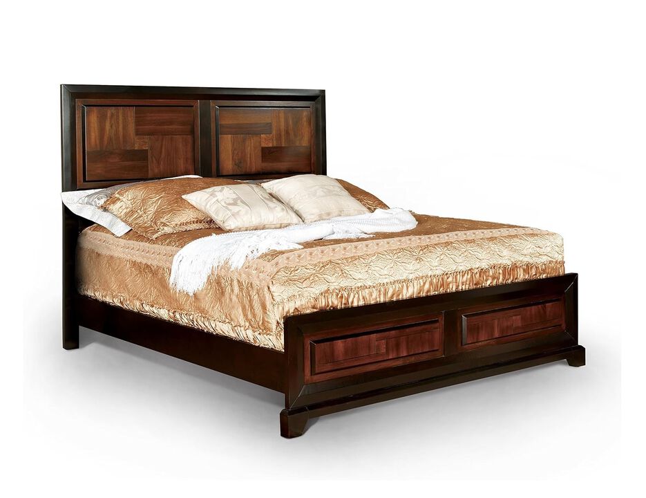 Acacia Walnut Transitional Queen Bed