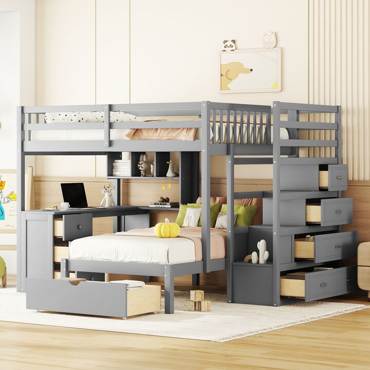 Merax Bunk Bed with Storage Staircase