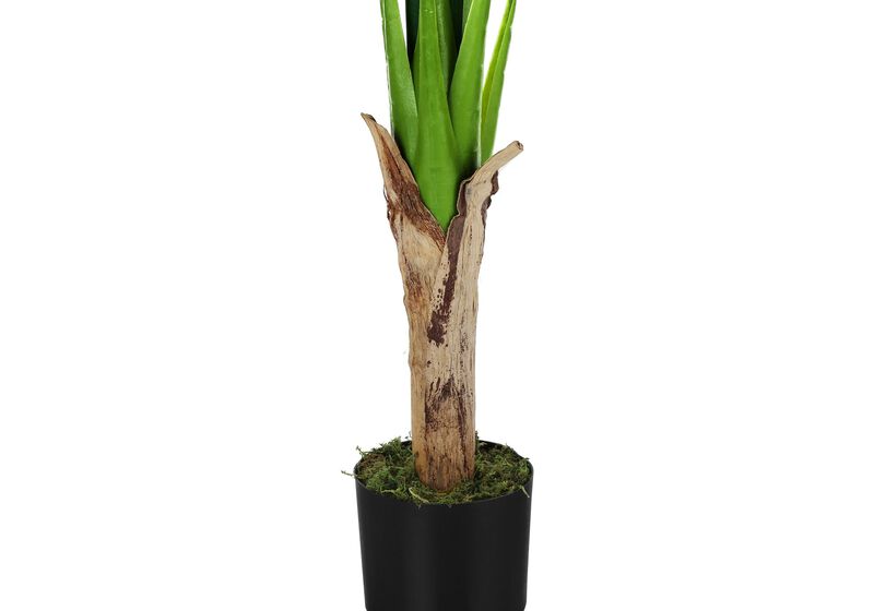 Monarch Specialties I 9567 - Artificial Plant, 43" Tall, Banana Tree, Indoor, Faux, Fake, Floor, Greenery, Potted, Real Touch, Decorative, Green Leaves, Black Pot