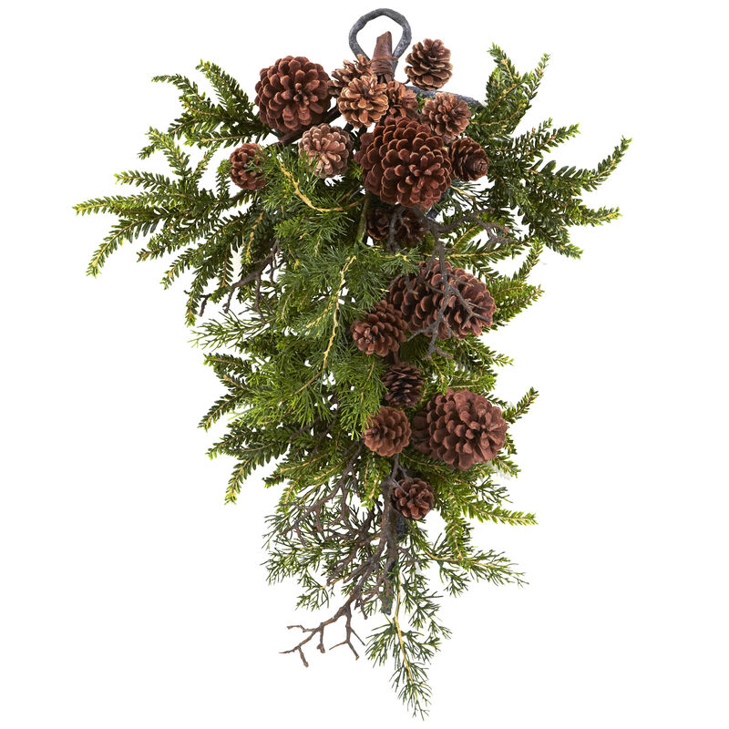 HomPlanti 26" Pine & Pine Cone Teardrop