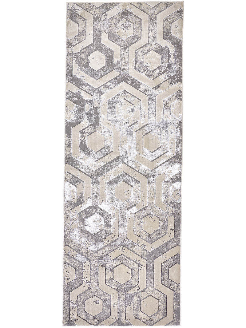 Micah 3046F Gray/Taupe/Silver 2'10" x 7'10" Rug