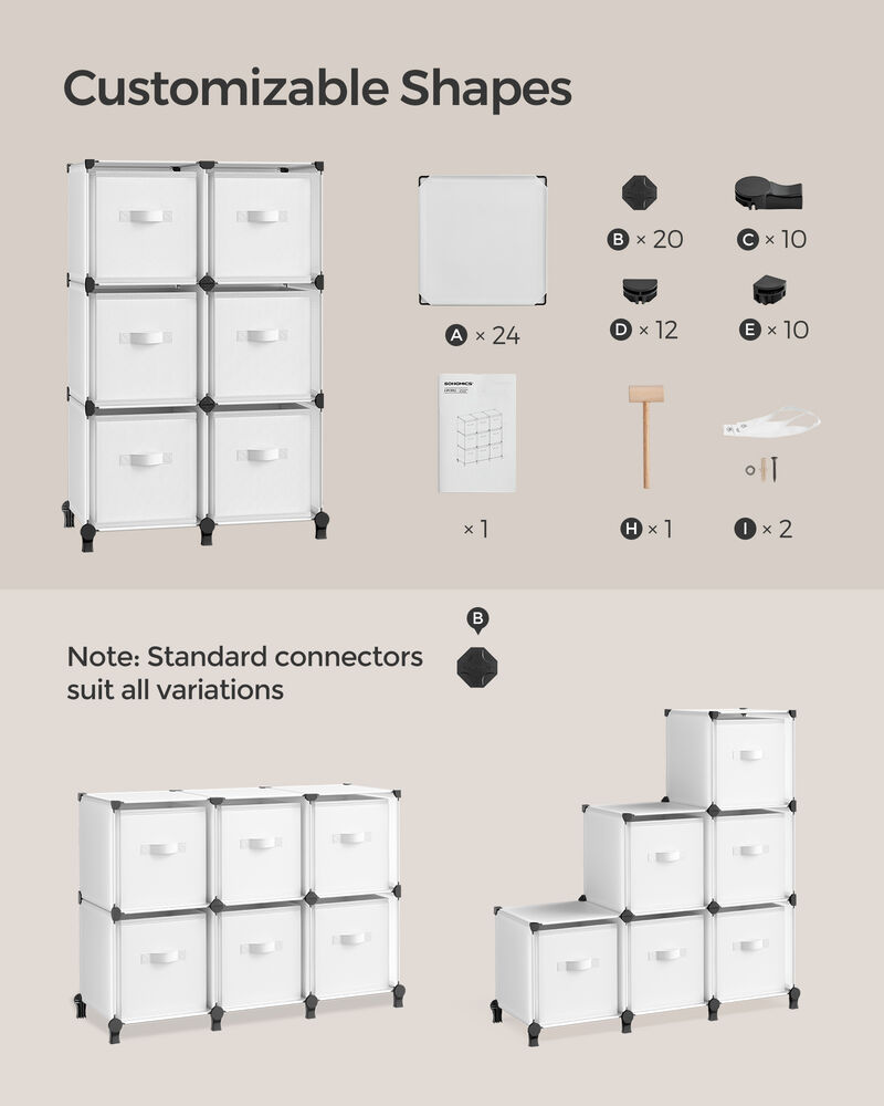 Cube Storage Organizer with 6 Storage Boxes