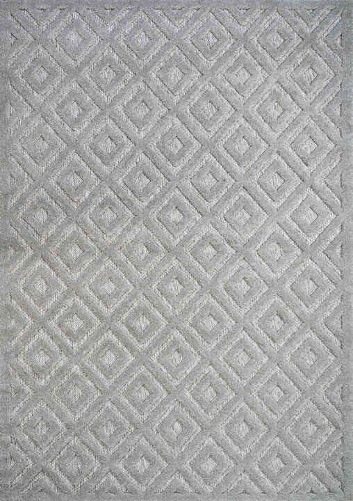 Portmany Neutral Diamond Trellis Indoor/Outdoor Area Rug