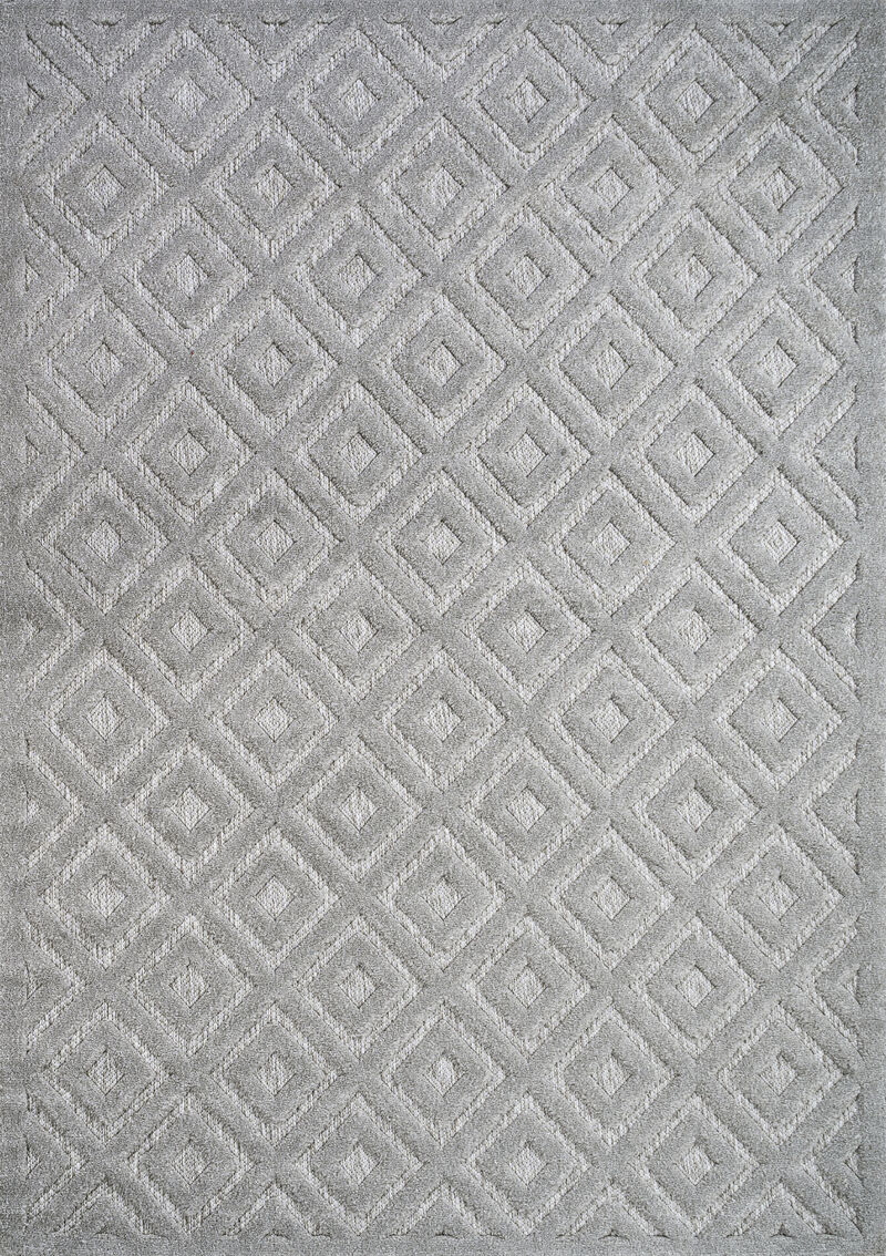 Portmany Neutral Diamond Trellis Indoor/Outdoor Area Rug