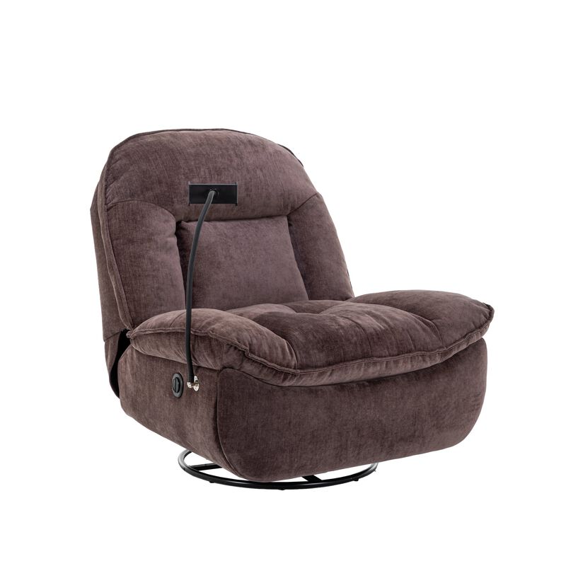 MONDAWE Indoor Velvet 360 Degrees Swivel Recliner Accent Chair with Massage