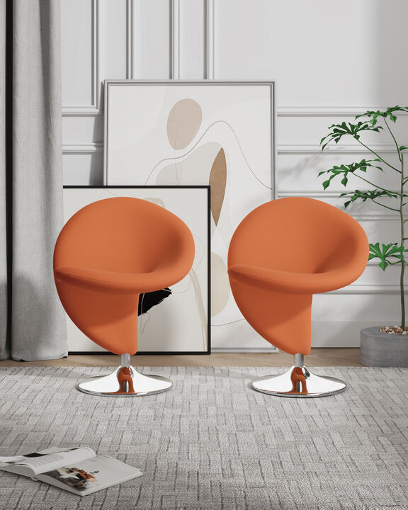Curl Orange Swivel Accent Chairs (Set of 2)