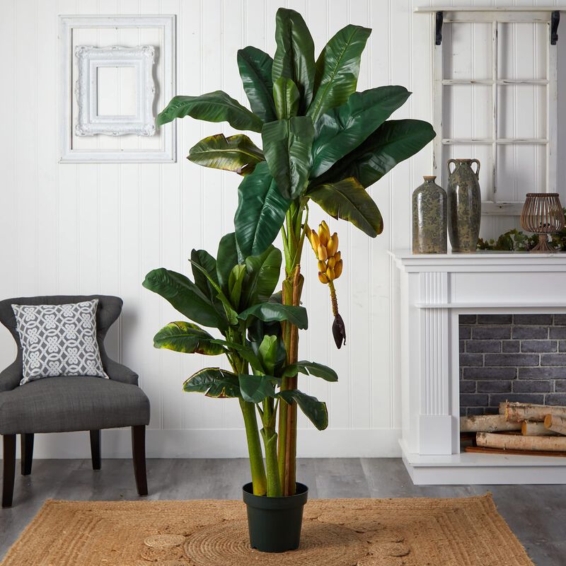 Nearly Natural 6-ft Triple Stalk Banana Tree