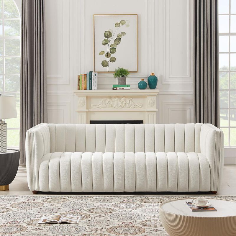 Ashcroft Furniture Co April Mid Century Modern Luxury Tight Back Couch