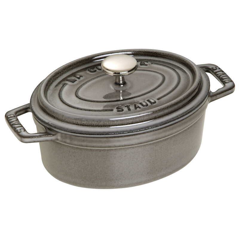 Staub Cast Iron 1-qt Oval Cocotte - Matte Black