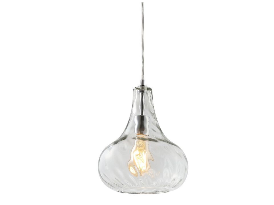 Ferano 9" Adjustable Metal/Glass LED Pendant, Chrome