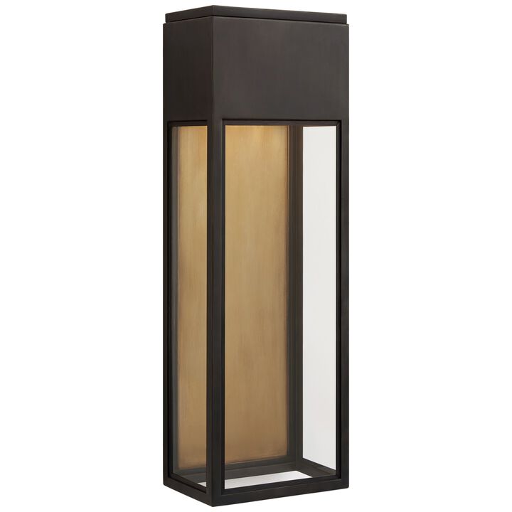 Irvine Large 3/4 Wall Lantern in Bronze with Clear Glass