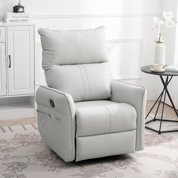 Mondawe 360 &deg; Swivel Nursery Rocking Swivel Recliner Chair, Glider Chair with Side Pocket