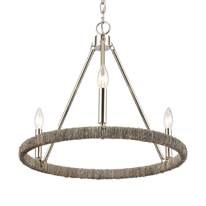 Abaca 20" Wide 3-Lt Chandelier