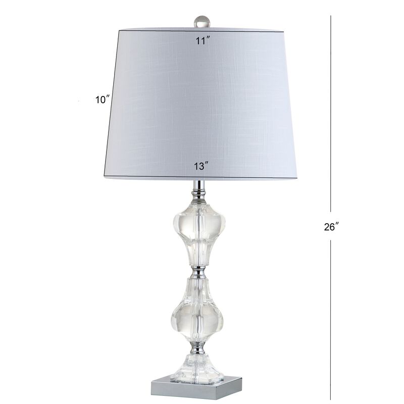 Chloe 26" Crystal LED Table Lamp, Clear